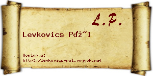 Levkovics Pál névjegykártya